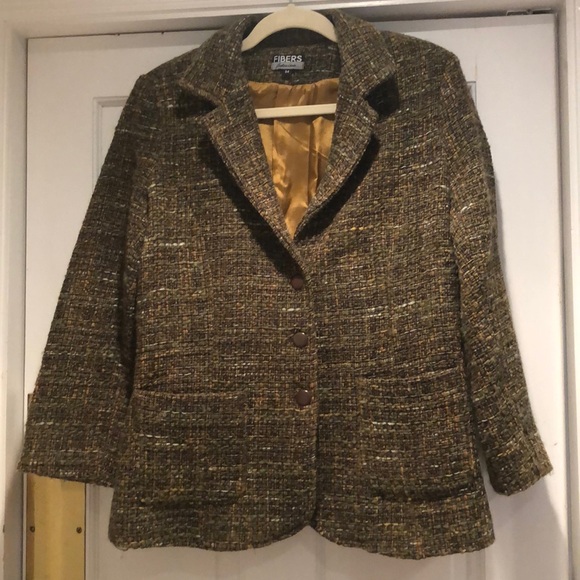 Barbara Lesser Jackets & Blazers - Barbara Lesser Fibers Tweed Jacket Size M